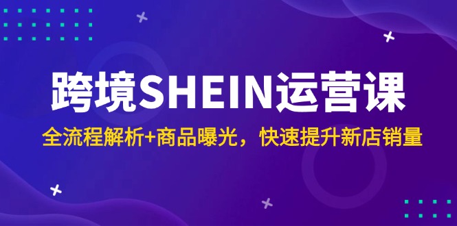 跨境SHEIN运营课，全流程解析+商品曝光，快速提升新店销量 - 副业联盟-副业联盟