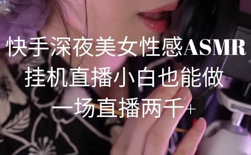 快手深夜美女性感ASMR挂机直播，小白也能做，一场直播两千+ - 副业联盟-副业联盟