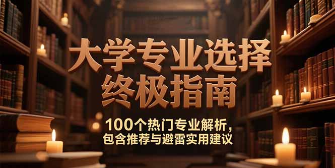 付费文：大学专业选择终极指南,100个热门专业解析,包含推荐与避雷实用建议 - 副业联盟-副业联盟