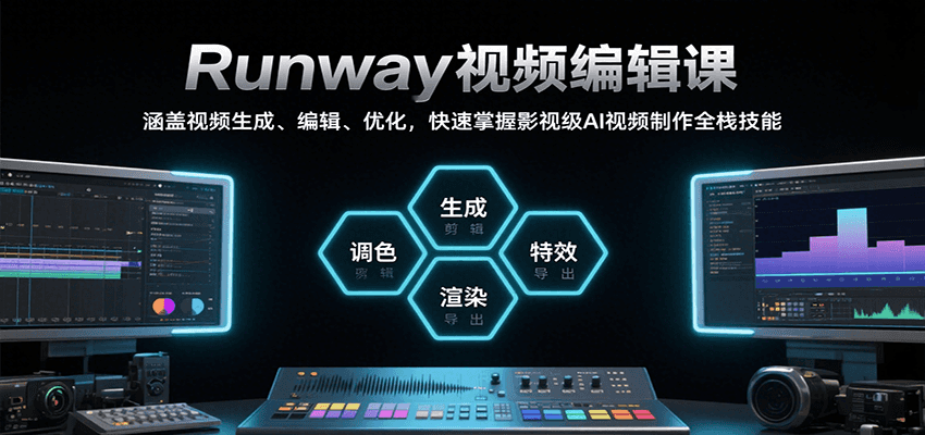 Runway视频编辑课，涵盖视频生成、编辑、优化，快速掌握影视级AI视频制作全栈技能 - 副业联盟-副业联盟
