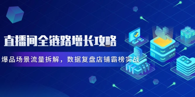 直播间全链路增长攻略，爆品场景流量拆解，数据复盘店铺霸榜实战 - 副业联盟-副业联盟