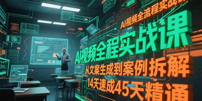 AI视频全流程实战课，从文案生成到案例拆解，14天速成45天精通 - 副业联盟-副业联盟