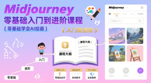 midjourney零基础入门到进阶课程，零基础学会AI绘画 - 副业联盟-副业联盟