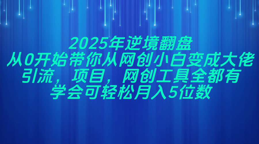 2025年逆境翻盘，从0开始带你从网创小白变成大佬，引流，项目，网创工... - 副业联盟-副业联盟