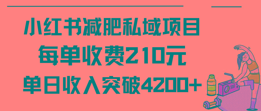 (9466期)小红书减肥私域项目每单收费210元单日成交20单，最高日入4200+ - 副业联盟-副业联盟