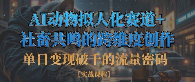 单日变现破千的流量密码，AI动物拟人化赛道+社畜共鸣的跨维度创作 - 副业联盟-副业联盟
