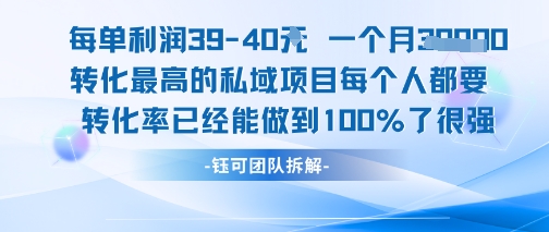 每单利润40一个月7k+转化最高的私域项目，每个人都要的产品转化率已经能做到100% - 副业联盟-副业联盟