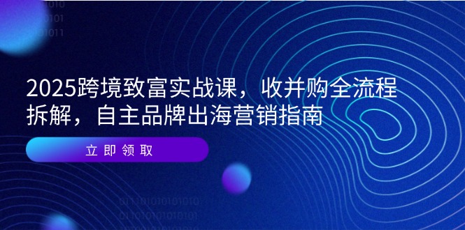 2025跨境致富实战课，收并购全流程拆解，自主品牌出海营销指南 - 副业联盟-副业联盟