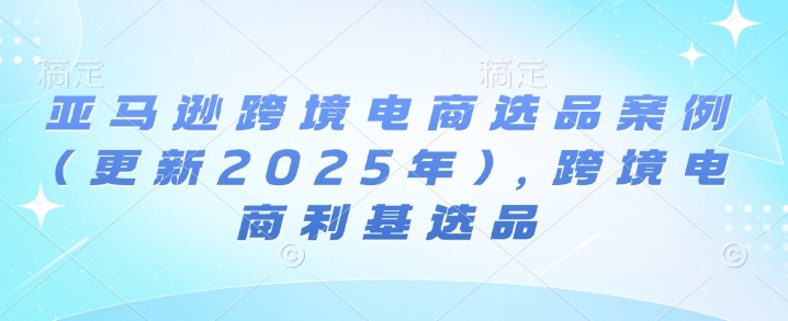亚马逊跨境电商选品案例(更新2025年4月)，跨境电商利基选品 - 副业联盟-副业联盟