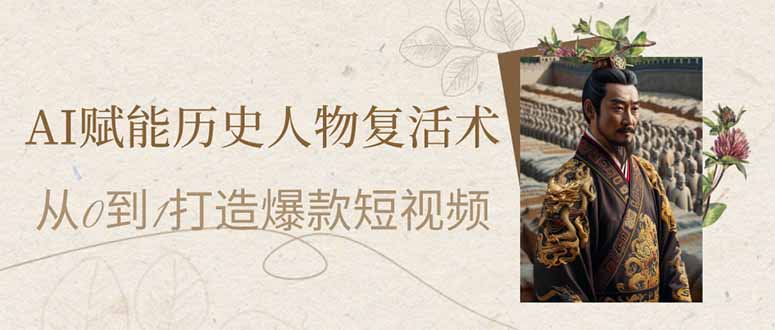 AI赋能历史人物复活术：从0到1打造爆款短视频 - 副业联盟-副业联盟
