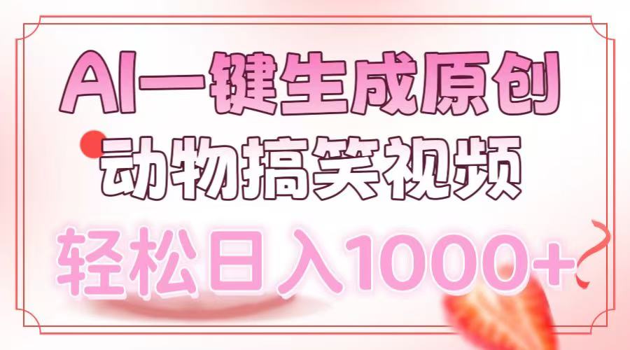 AI一键生成原创动物搞笑视频，轻松日入1000+ - 副业联盟-副业联盟