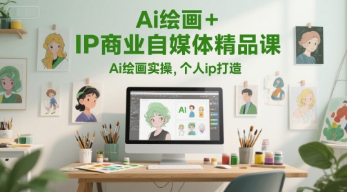 Ai绘画+IP商业自媒体精品课，Ai绘画实操，个人ip打造 - 副业联盟-副业联盟
