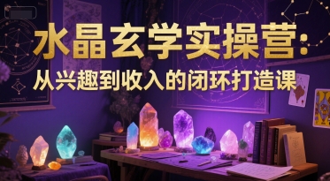 水晶玄学实操营：从兴趣到收入的闭环打造课 - 副业联盟-副业联盟