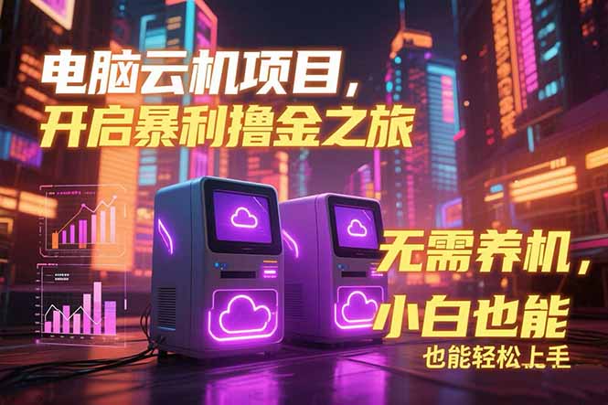 电脑云机项目 暴力撸金玩法，不需要养机 配置没有要求 单机100个窗口一... - 副业联盟-副业联盟