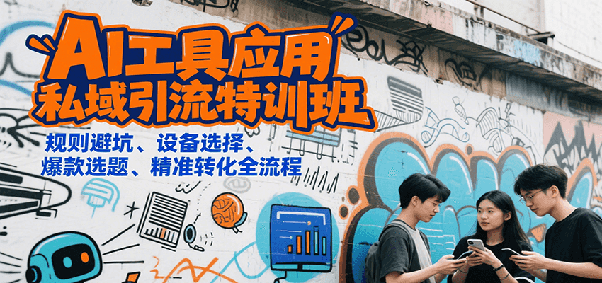 AI工具应用私域引流特训班，规则避坑、设备选择、爆款选题、精准转化全流程 - 副业联盟-副业联盟