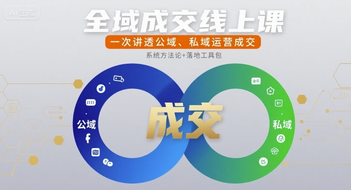 全域成交线上课，一次讲透公域、私域运营成交 - 副业联盟-副业联盟