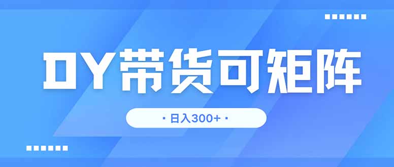 DY带货，日入300＋矩阵无上限 - 副业联盟-副业联盟