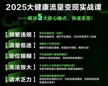 大健康流量全域新增长8.0，三月底线下课视频，大健康万亿蓝海，从类目突围到模式迭代 - 副业联盟-副业联盟
