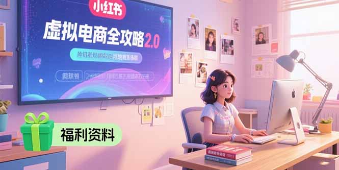 虚拟电商全攻略2.0，开店选品实操流程，账号定位、货源发布、笔记发布技巧 - 副业联盟-副业联盟