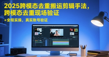 2025跨模态去重搬运剪辑手法，跨模态去重现场验证 +全程实操，真实账号验证 - 副业联盟-副业联盟