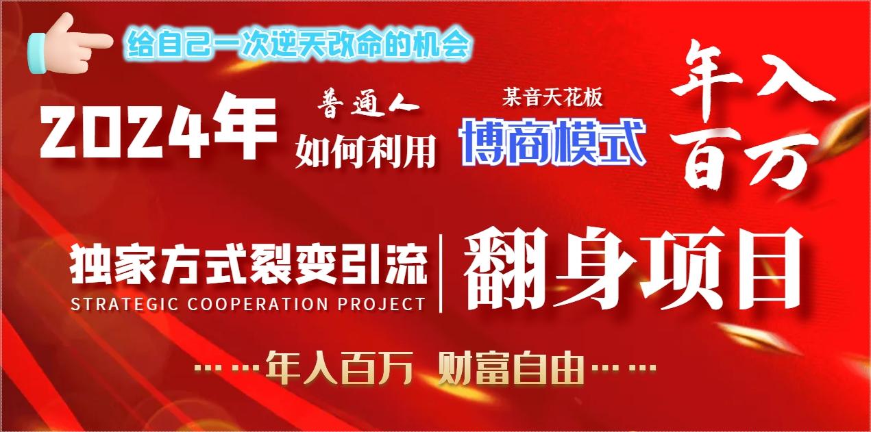2024年普通人如何利用博商模式做翻身项目年入百万，财富自由 - 副业联盟-副业联盟