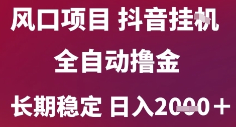 风口项目，六月最新玩法抖音无人挂G，全自动撸金，长期稳定 日入2k+【揭秘】 - 副业联盟-副业联盟