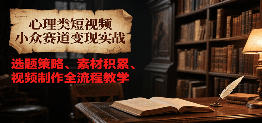 心理类短视频小众赛道变现实战，选题策略、素材积累、视频制作全流程教学 - 副业联盟-副业联盟