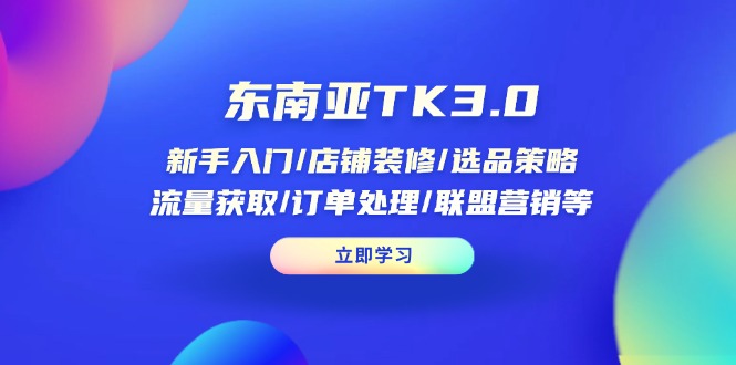 东南亚TK3.0：新手入门/店铺装修/选品策略/流量获取/订单处理/联盟营销等 - 副业联盟-副业联盟