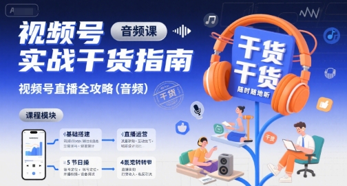 视频号实战干货指南，视频号直播全攻略(音频) - 副业联盟-副业联盟