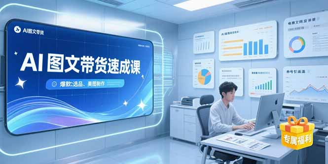 AI图文带货速成课，养号引流秘籍，爆款选品策略，美图制作全流程 - 副业联盟-副业联盟