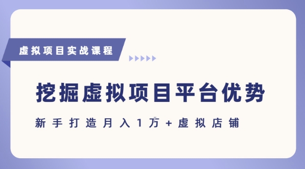 抓住虚拟项目各平台优势，新手轻松月入1W+(给出具体建议) - 副业联盟-副业联盟