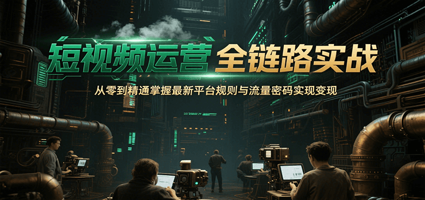 短视频运营全链路实战，从零到精通掌握最新平台规则与流量密码实现变现 - 副业联盟-副业联盟