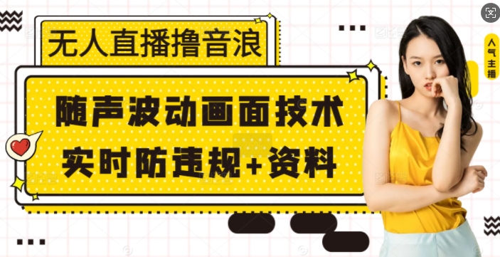 无人直播撸音浪+随声波动画面技术+实时防违规+资料【揭秘】 - 副业联盟-副业联盟