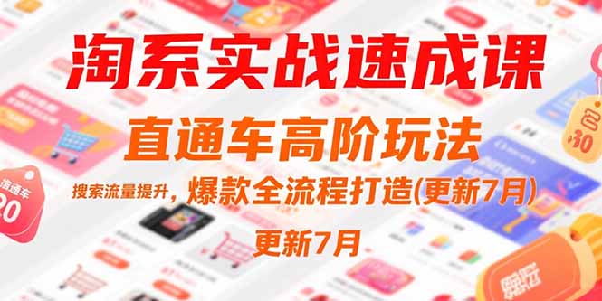 淘系实战速成课，直通车高阶玩法，搜索流量提升，爆款全流程打造(更新7月 - 副业联盟-副业联盟
