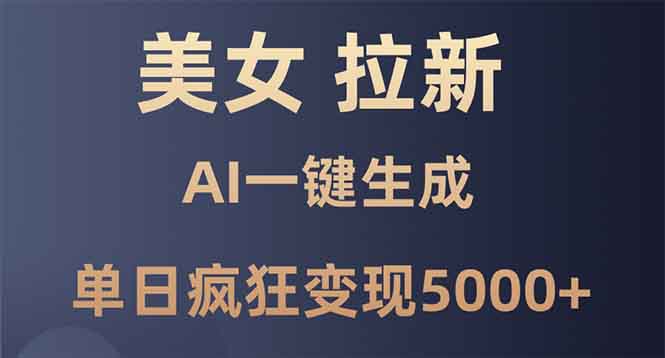 美女暴力拉新，通过AI一键生成，单日疯狂变现5000+，纯小白一学就会！ - 副业联盟-副业联盟