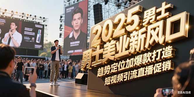 2025男士美业新风口，趋势定位加爆款打造，短视频引流直播促销 - 副业联盟-副业联盟