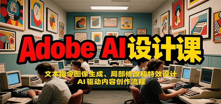 Adobe AI设计课：文本指令图像生成、局部修改和特效设计，AI驱动内容创作流程 - 副业联盟-副业联盟
