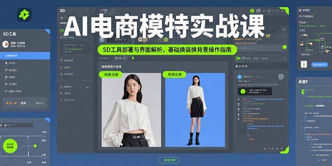 AI电商模特实战课，SD工具部署与界面解析，基础换装换背景操作指南 - 副业联盟-副业联盟