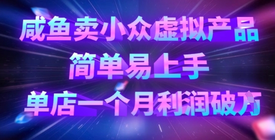 咸鱼卖小众虚拟产品，简单易上手，单店一个月利润破W - 副业联盟-副业联盟