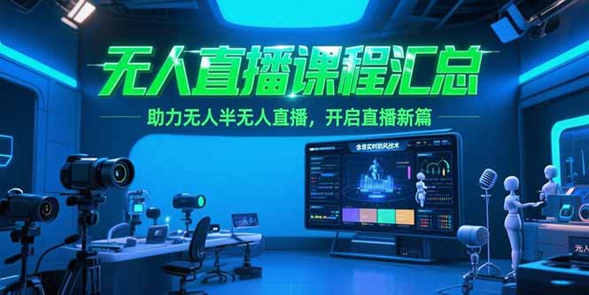 无人直播课程汇总，含非实时防风技术，助力无人半无人直播，开启直播新篇 - 副业联盟-副业联盟