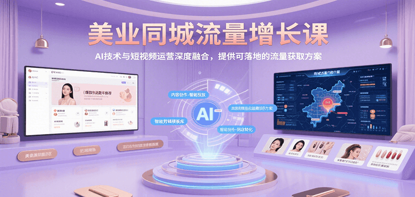 美业同城流量增长课，AI技术与短视频运营深度融合，提供可落地的流量获取方案 - 副业联盟-副业联盟