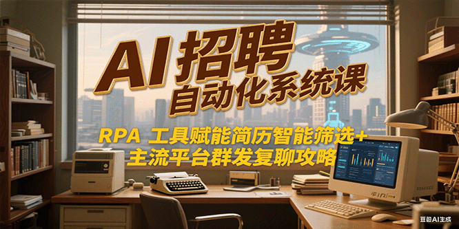 AI招聘自动化系统课，RPA工具赋能简历智能筛选+主流平台群发复聊全攻略 - 副业联盟-副业联盟