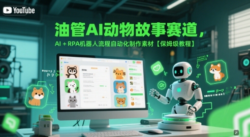 油管AI动物故事赛道，AI+RPA机器人流程自动化制作素材【保姆级教程】 - 副业联盟-副业联盟