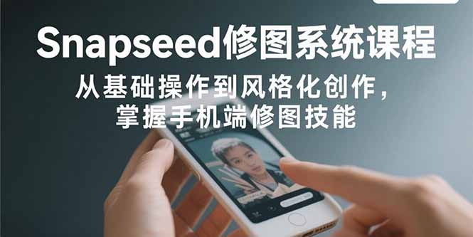 Snapseed修图系统课程：从基础操作到风格化创作，掌握手机端修图技能 - 副业联盟-副业联盟
