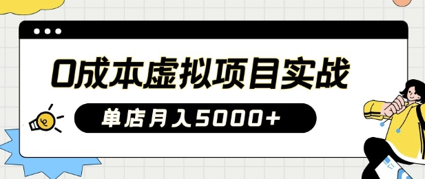 0成本虚拟项目实战手把手教你落地，单店月入5k - 副业联盟-副业联盟