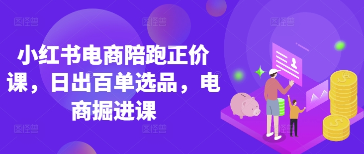 小红书电商陪跑正价课，小红书官方认证电商讲师教学，日出百单选品，电商掘进课 - 副业联盟-副业联盟