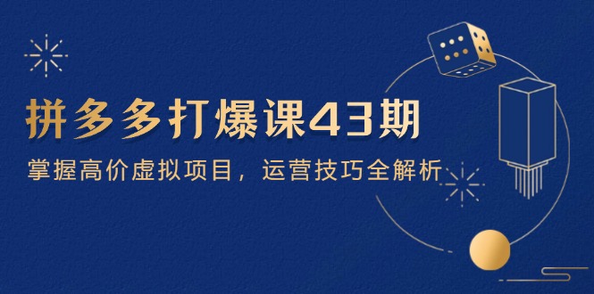 拼多多打爆课第 43 期，掌握高价虚拟项目，运营技巧全解析(15节 - 副业联盟-副业联盟