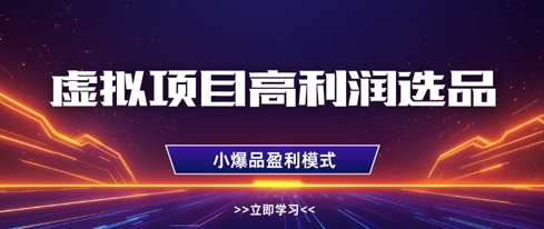 虚拟项目高利润选品方法，做好单店利润1W+，可多店倍增利润 - 副业联盟-副业联盟