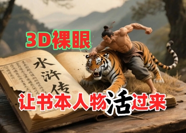 书本人物裸眼3D视频，新的玩法，流量超猛，保姆级教程 - 副业联盟-副业联盟