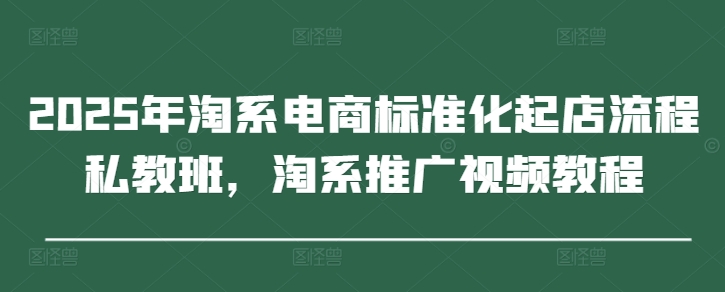 2025年淘系电商标准化起店流程私教班，淘系推广视频教程 - 副业联盟-副业联盟